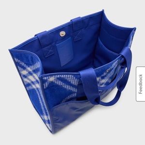 Burberry
Men's Check Wool and Leather Shopper Tote Bag